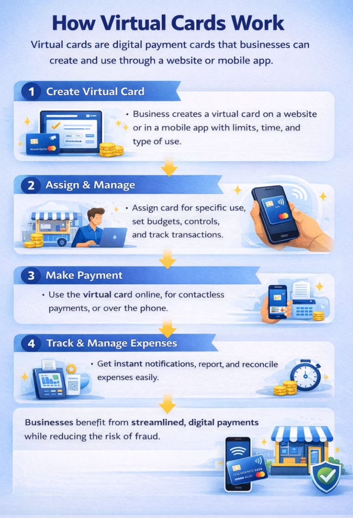 Virtual card used for secure digital payment and online business transactions